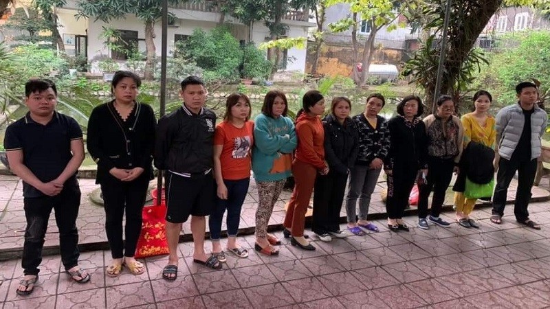Các đối tượng trong đường dây đánh bạc bị cơ quan công an khởi tố, bắt giữ.