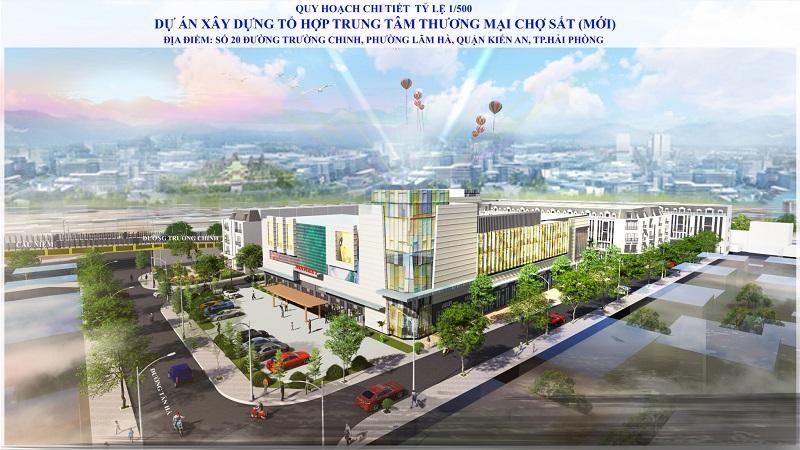 Phối cảnh dự án tổ hợp trung tâm thương mại, vui chơi giải trí, khách sạn 5 sao và văn phòng cho thuê tại chợ Sắt, TP. Hải Phòng.