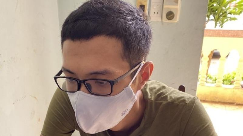 Trường Văn Hải tại cơ quan Công an (Ảnh: Công an Thanh Hóa)