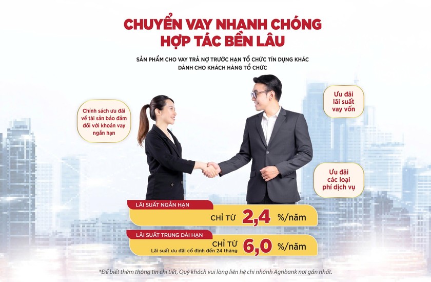 Agribank tiếp tục triển khai cho vay trả nợ trước hạn tổ chức tín dụng khác trong năm 2025