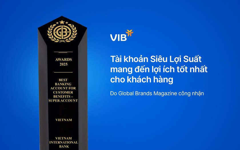 Tài khoản Siêu Lợi Suất của VIB được vinh danh là 'Tài khoản mang đến lợi ích tốt nhất cho khách hàng năm 2025'