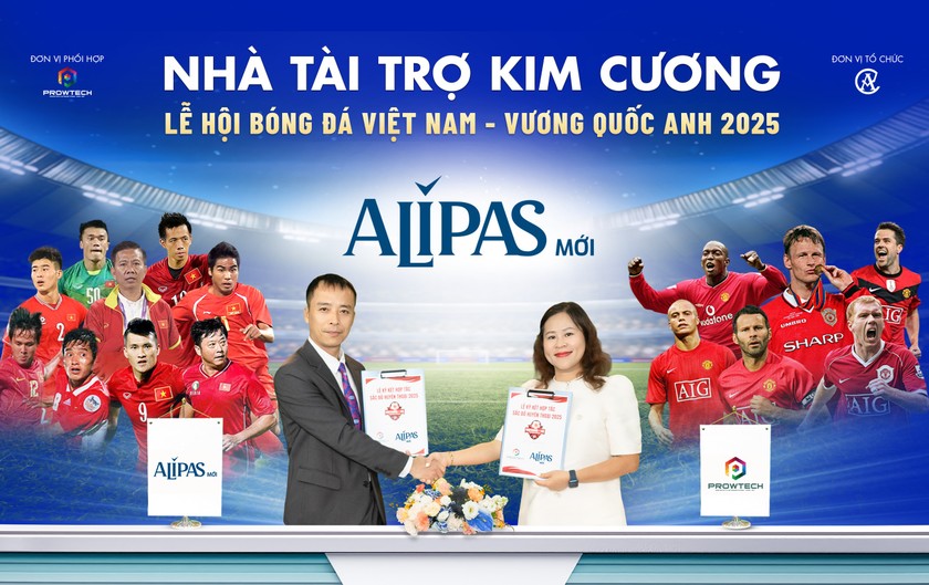 Thương hiệu Alipas của ECO Pharma vinh dự là nhà tài trợ kim cương, nhà tài trợ đồng hành xuyên suốt sự kiện các huyền thoại Manchester Reds đến Việt Nam.