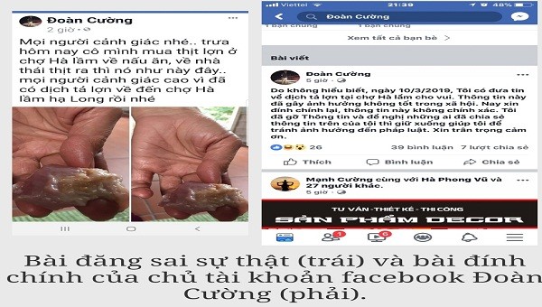 Thông tin được đăng tải trên trang facebook cá nhân Đoàn Cường