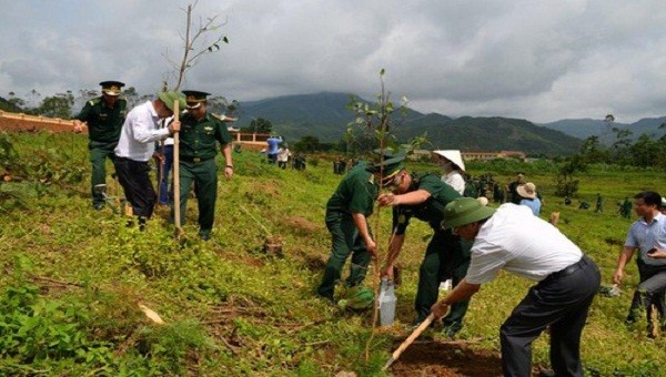 Trồng trên 5.000 cây xanh xung quanh Đài tưởng niệm liệt sỹ Pò Hèn.