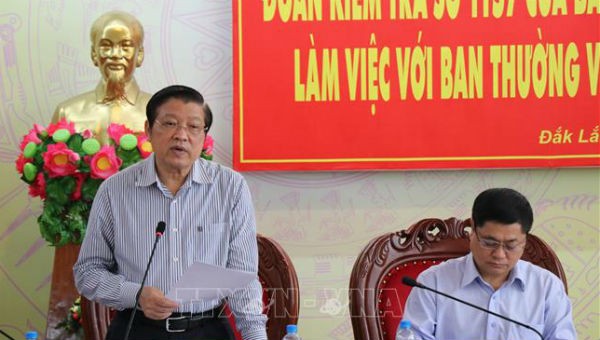 Ông Phan Đình Trạc phát biểu tại buổi làm việc