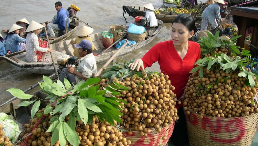 Một chợ trái cây tại ĐBSCL.