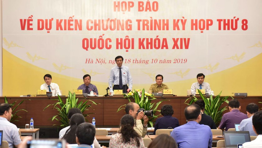 Họp báo thông tin về dự kiến chương trình Kỳ họp thứ 8, Quốc hội khóa XIV hôm 18/10