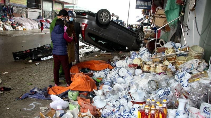 Hiện trường vụ tai nạn. Ảnh Báo Hà Nam.