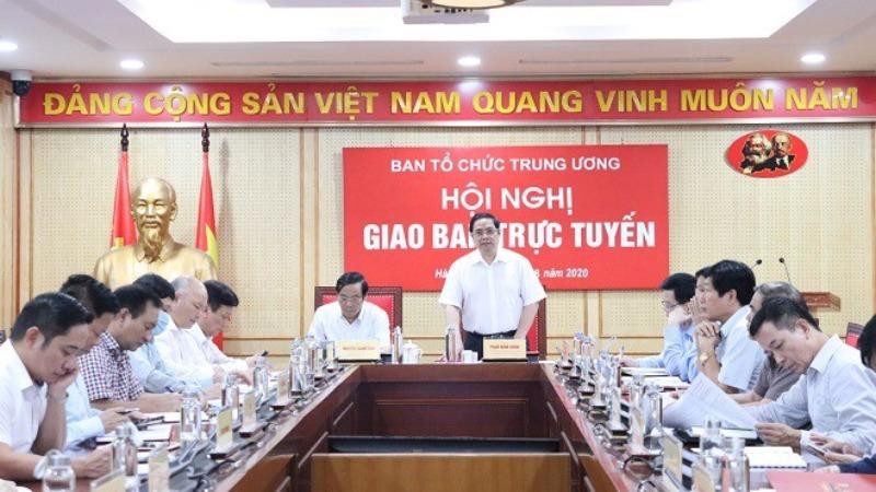 Ủy viên Bộ Chính trị, Trưởng Ban Tổ chức Trung ương  Phạm Minh Chính chủ trì Hội nghị.