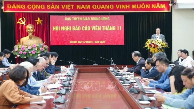 Quang cảnh Hội nghị tại điểm cầu Ban Tuyên giáo Trung ương.