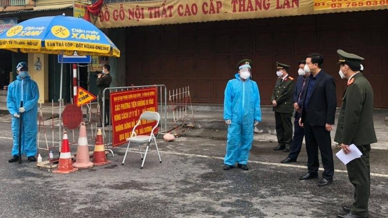 Chốt kiểm soát dịch bệnh tại Hải Dương.