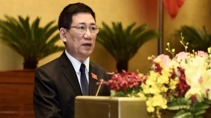 Tổng Kiểm toán Nhà nước Hồ Đức Phớc trình bày cáo cáo tại Quốc hội.