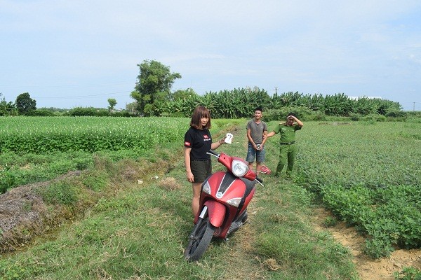 Hai đối tượng Lê Ngọc Hùng và Nguyễn Thị Thảo tại thời điểm bị bắt