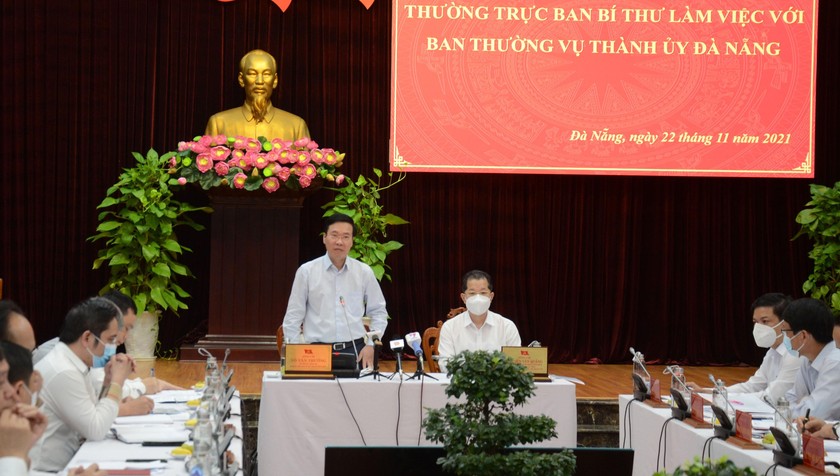 Thường trực Ban Bí thư Võ Văn Thưởng làm việc với Ban Thường vụ Thành uỷ Đà Nẵng