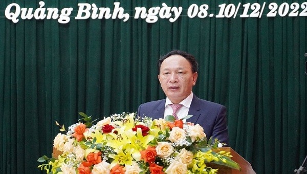 Ông Trần Hải Châu, Phó Bí thư Thường trực Tỉnh ủy, Chủ tịch HĐND tỉnh phát biểu khai mạc kỳ họp.