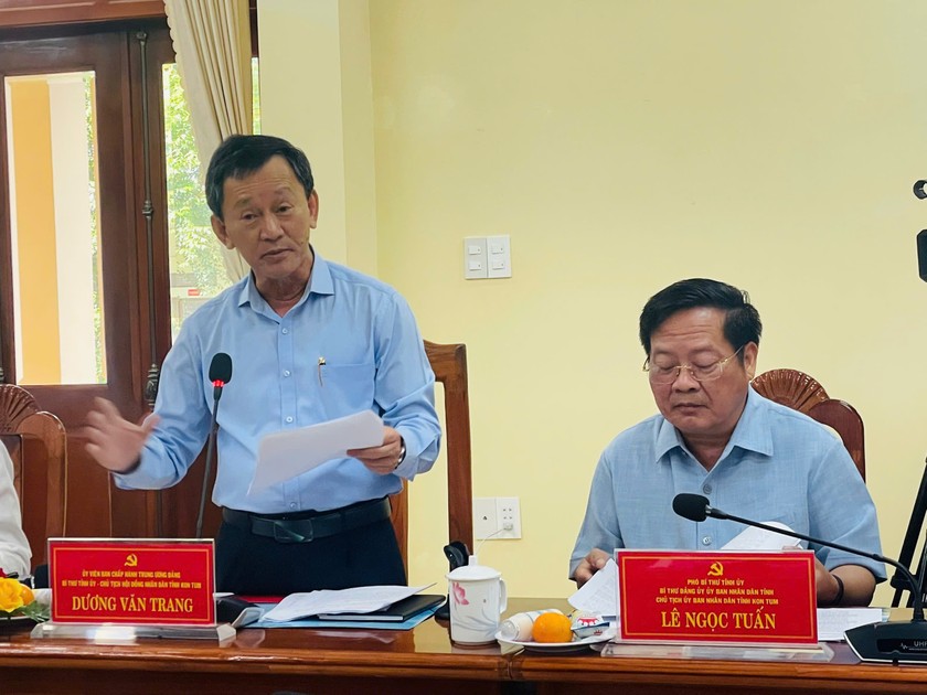 Ông Dương Văn Trang - Bí thư tỉnh Kon Tum phát biểu tại Hội nghị.