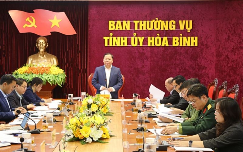 Ông Nguyễn Phi Long - Bí thư Tỉnh ủy Hòa Bình chỉ đạo tại Hội nghị. (Ảnh: Lê Huệ)