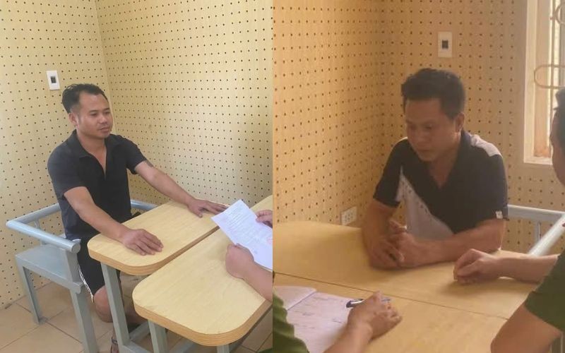 Hai đối tượng Nguyễn Văn Hưởng và La Văn Tuấn. Ảnh: Công an tỉnh Vĩnh Phúc