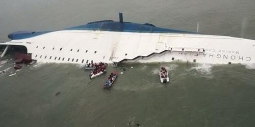 Hiện trường vụ chìm phà SEWOL. (Nguồn: Yonhap)