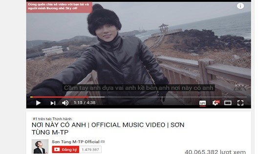 Cộng đồng fan Sky kêu gọi lượt like để “thức đêm” cày lượt xem cho Sơn Tùng MV “Nơi này có anh” của giọng ca Thái Bình đã giành vị trí số một trong top Trending của Youtube thế giới nhưng chất lượng không hề được đánh giá cao