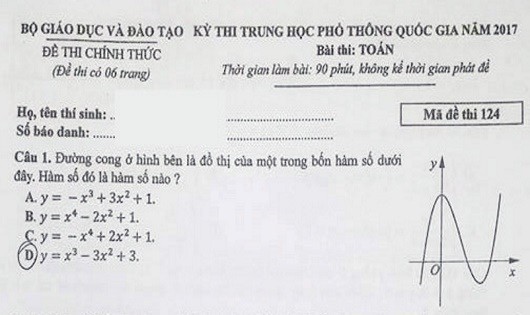 Mã đề thi 124