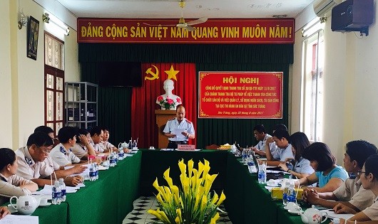 Một buổi công bố quyết định thanh tra Cục Thi hành án dân sự.