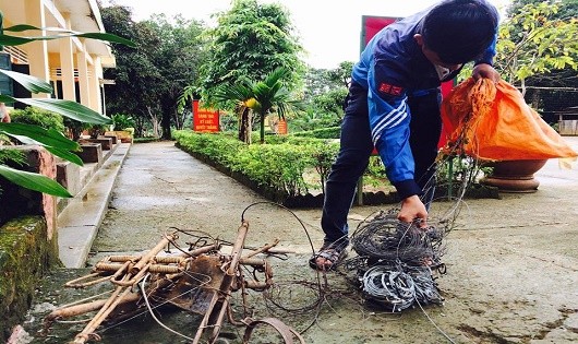 Hàng trăm bẫy thú rừng bị lực lượng ĐBP 705 thu giữ