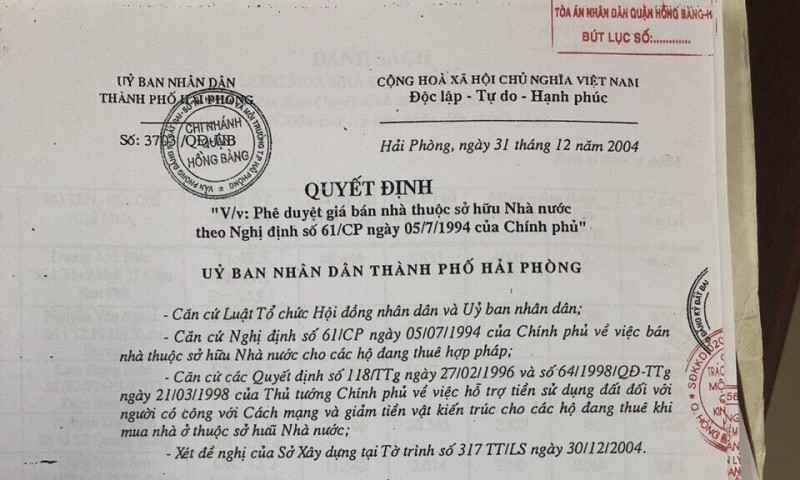 Hải Phòng: Nhiều dấu hiệu sai phạm trong vụ án 'Tranh chấp về kiện đòi tài sản là nhà cho ở nhờ'