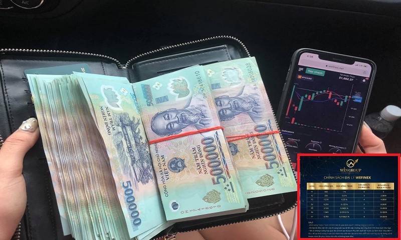 Hình ảnh khoe tiền kiếm được khi chơi Wefinex.
