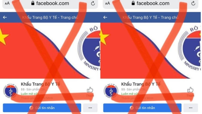 Nhiều Facebook giả mạo Bộ Y tế để rao bán khẩu trang