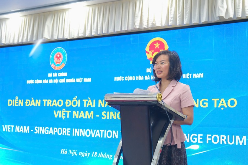 TS. Hà Thị Minh Đức - Phó Vụ trưởng Vụ Hợp tác quốc tế, Bộ Nội vụ khai mạc diễn đàn. Nguồn VGP