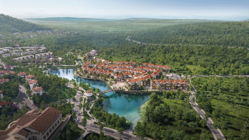 Valley Town được ví như “trái tim kết nối”, gần kề các phân khu và tiện ích nổi bật của Thanh Xuan Valley. Ảnh: BIM Land