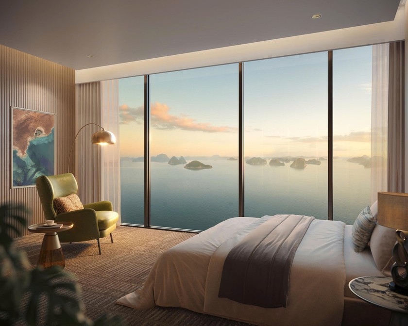 Những khoảnh khắc bình minh và hoàng hôn từ phòng ngủ hướng vịnh tại SkyM không chỉ đáng nhớ, mà còn góp phần định vị khác biệt trong phân khúc BĐS ven biển Hạ Long.