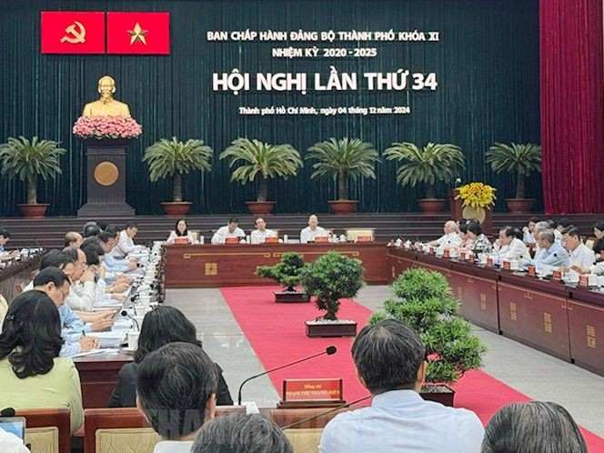 Hội nghị lần thứ 34 Ban Chấp hành Đảng bộ TP HCM khóa XI, nhiệm kỳ 2020 - 2025 khai mạc tại Hội trường TP.