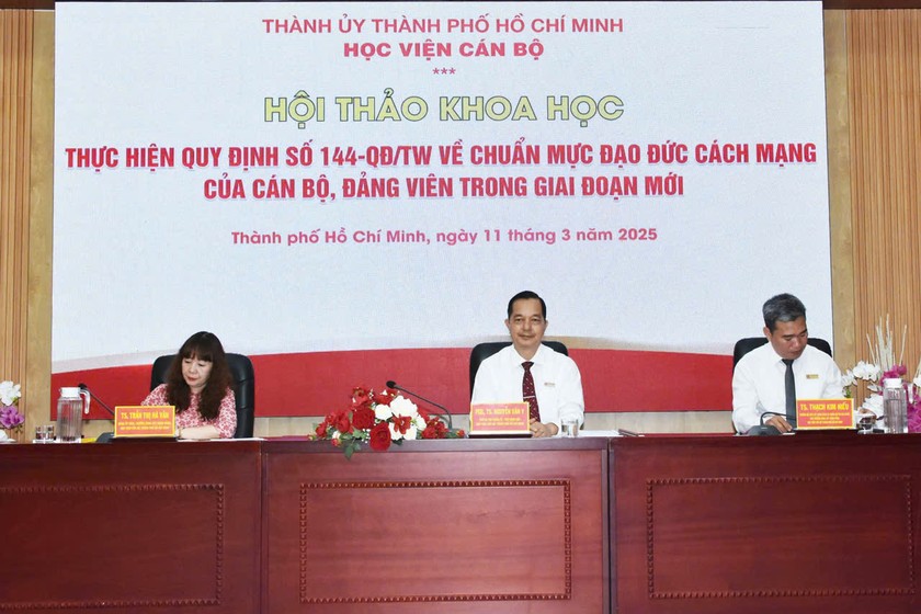 Hội thảo khoa học với chủ đề "Thực hiện Quy định số 144-QĐ/TW về chuẩn mực đạo đức cách mạng của cán bộ, đảng viên trong giai đoạn mới". 