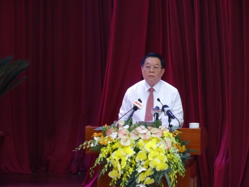 Ông Nguyễn Trọng Nghĩa, Trưởng Ban Tuyên giáo và Dân vận Trung ương phát biểu.