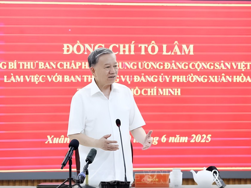 Đoàn công tác Trung ương do Tổng Bí thư Tô Lâm làm Trưởng đoàn đã đến làm việc với Ban Thường vụ Đảng ủy phường Xuân Hòa, TP HCM. 