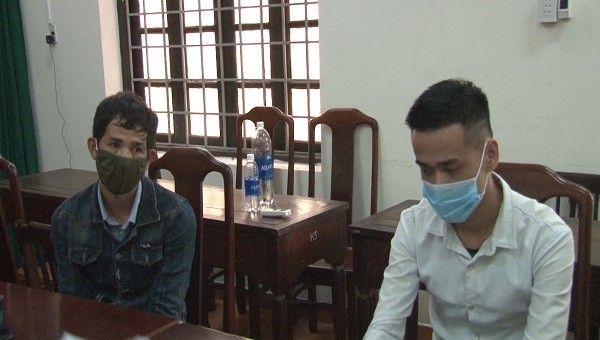 2 đối tượng Nguyễn Đức Trung và Nguyễn Đình Văn tại Cơ quan Công an. 
