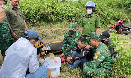 Đối tượng Lê Phán tại thời điểm bị bắt giữ.