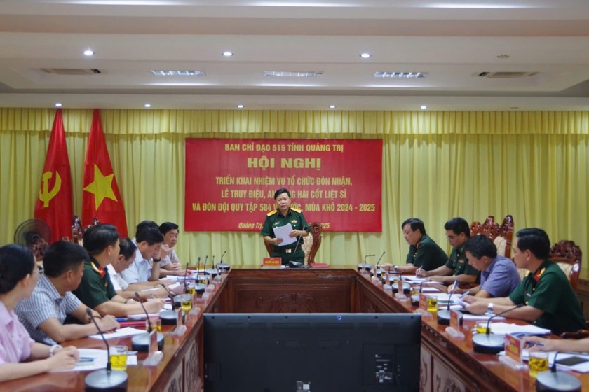 Ban Chỉ đạo 515 tỉnh Quảng Trị tổ chức hội nghị triển khai nhiệm vụ chuẩn bị đón nhận các hài cốt liệt sĩ hy sinh tại Lào được quy tập trong mùa khô 2024-2025 về nước.