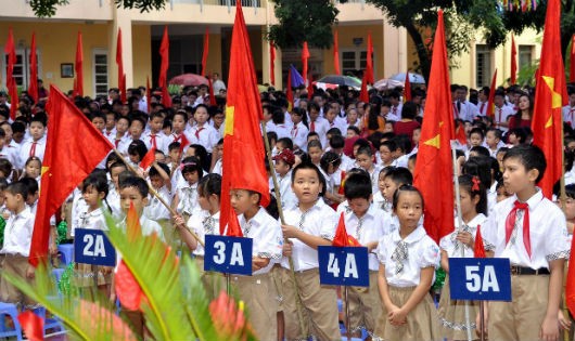 Học sinh ngày khai giảng năm học.