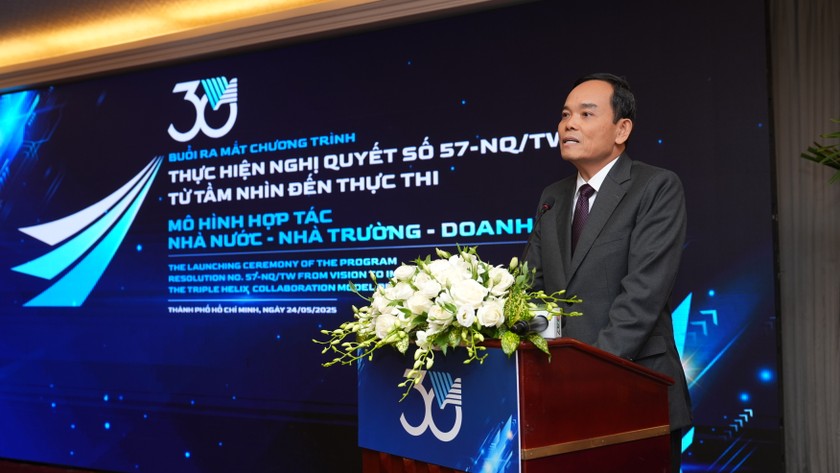 Ông Trần Lưu Quang - Bí thư Trung ương Đảng, Trưởng Ban Chính sách, Chiến lược Trung ương nhấn mạnh vai trò của các đơn vị tham gia mô hình liên kết “3 nhà”.