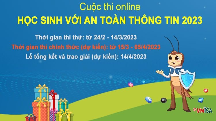 Tổ chức cuộc thi trực tuyến “ Học sinh với an toàn thông tin 2023”