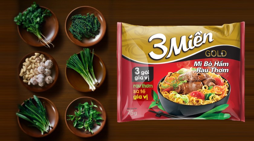 Mì 3 Miền vươn lên dẫn đầu thị phần mì ăn liền tại Việt Nam