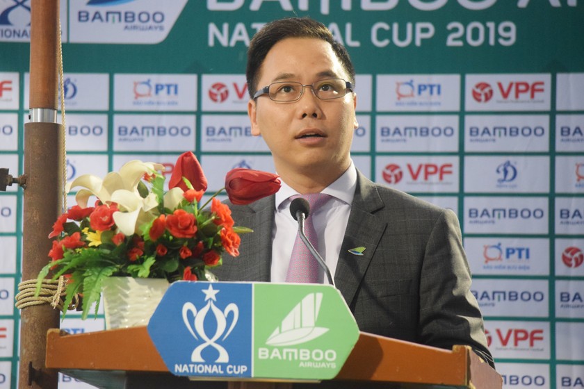 Ông Đặng Tất Thắng - Phó Chủ tịch thường trực Hãng hàng không Bamboo Airways - Đại diện Nhà tài trợ chính phát biểu