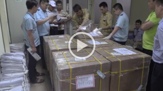 Hải quan Nội Bài bắt giữ 55 khúc sừng tê giác cất giấu tinh vi trong các khối thạch cao 