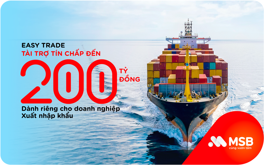 MSB cấp vốn tín chấp tới 200 tỷ đồng cho doanh nghiệp Xuất Nhập khẩu 