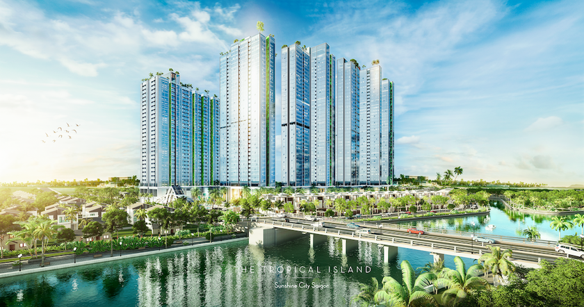 Sunshine City Sai Gon như một ốc đảo nhiệt đới xinh đẹp tỏa sáng giữa lòng khu Nam Sài Gòn