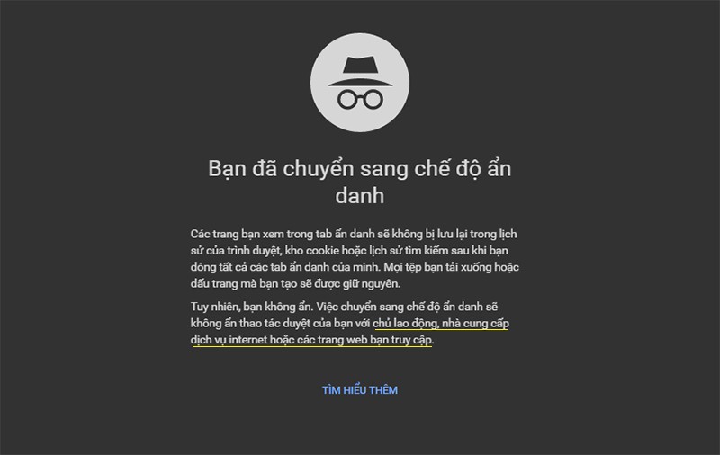 Trình duyệt web ẩn danh. (Ảnh minh hoạ)