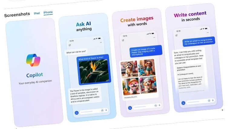 Đã có thể sử dụng ứng dụng Copilot trên IOS